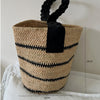 Raffia Hand-Woven Tote Bag - Striped Tote