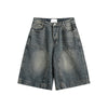 Cropped Jeans Vintage Washed Denim - Vintage blue