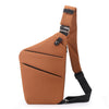 Oxford Chest Crossbody Bag - Reddish brown right shoulder