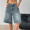 Women's Denim Wide-Leg Shorts - Blue