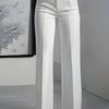 Womens High Waist Wide Leg - White
