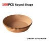 Air Fryer Paper Disposable Airfrying Baking Paper round Square Air Fryer Liners Non-Stick Air Fryer Disposable Paper 50/100Pcs - Round-100Pcs