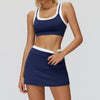 Nude-Feel Seamless Yoga Set - Badge Blue Skirt