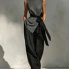 Top Wide-Leg Pants Set - grey