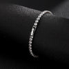 Zircon Cuban Chain Necklace - Silver 8inch
