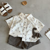 Gumi Bear Boys Printed Shirt And Shorts Set - grey