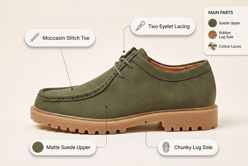 Suede Upper, Stitch Toe