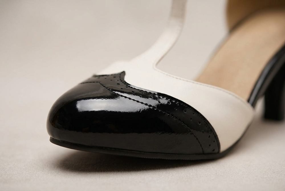 Two Tone T-Strap Heels