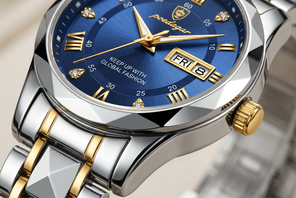 Steel Day-Date Quartz Watch