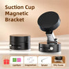 Mobile Phone Vacuum Suction Cup Holder Foldable Desk Stand for Iphone Android Kitchen Lazy Vacuum Double Sided Magnetic Bracket - Black