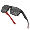 Polarized TAC Sunglasses Metal Spring Frame - Red Leg Gray Piece