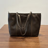Soft Cowhide Tote Bag - Avocado green