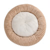 Plush Round Pet Bed - Striped Rabbit Fur Apricot