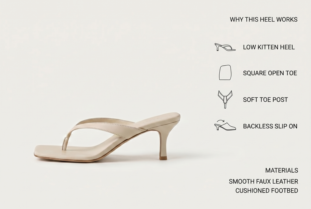 A low walkable kitten heel