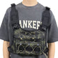 Side profile of the hydration chest rig showing the depth of the front pack