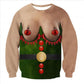 Funny novelty print sweatshirt with a lifelike joke design across the front, back and sleeves