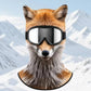 Fox print fleece balaclava in orange and grey fur, Animal Winter Mask K option