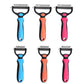 Close view of the curved stainless steel blades with rounded tips on the pet grooming comb