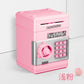 Compact ATM piggy bank in a bright colour with a keypad and vault door handle