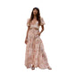 Women's Pearl Detail High Slit Evening Dress | side profile angle shot