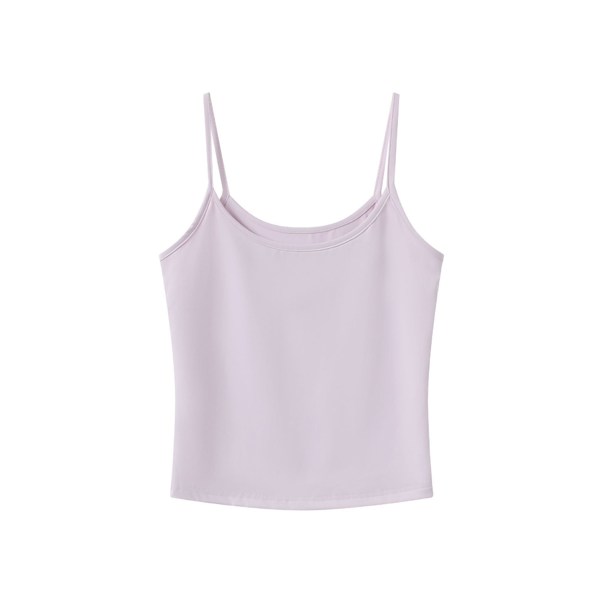 Cropped fitted camisole in a soft solid colour on a plain backdrop