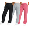 Bohemian Knit Wide Leg Lounge Pants - 3 Pack Black-Heather Grey-Mauve