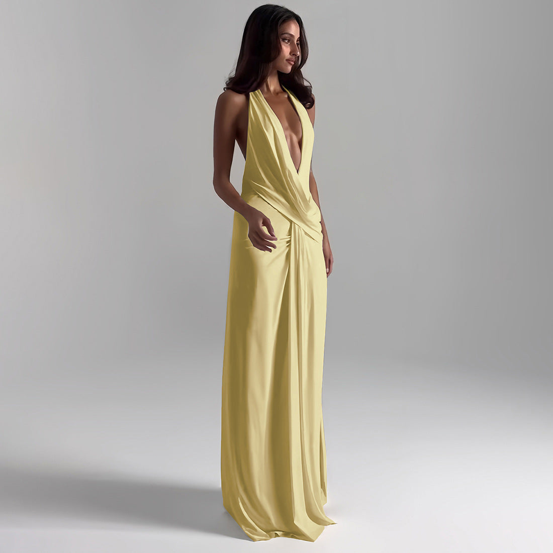 Elegant Halter Neck Deep V Back | lifestyle in use