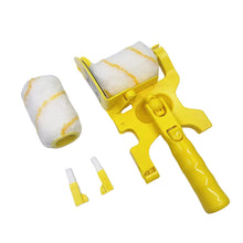 Yellow Trimming Paint Roller Brush with Handle, 2 Rollers and 2 Fine Brushes