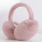 Dusty Rose Plush Band foldable plush winter earmuffs, front three quarter view