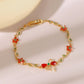Zircon Gold Plated Leaf Design