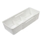 White drawer organizer box with a movable inner divider