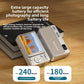 Compact digital camera side profile showing slim body and USB charging port