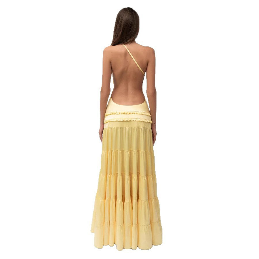 Backless Sleeveless Long Dress | in-use moment