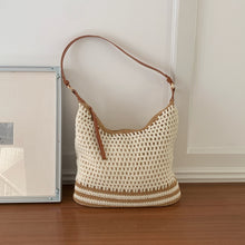Open Weave Woven Shoulder Bag for Women