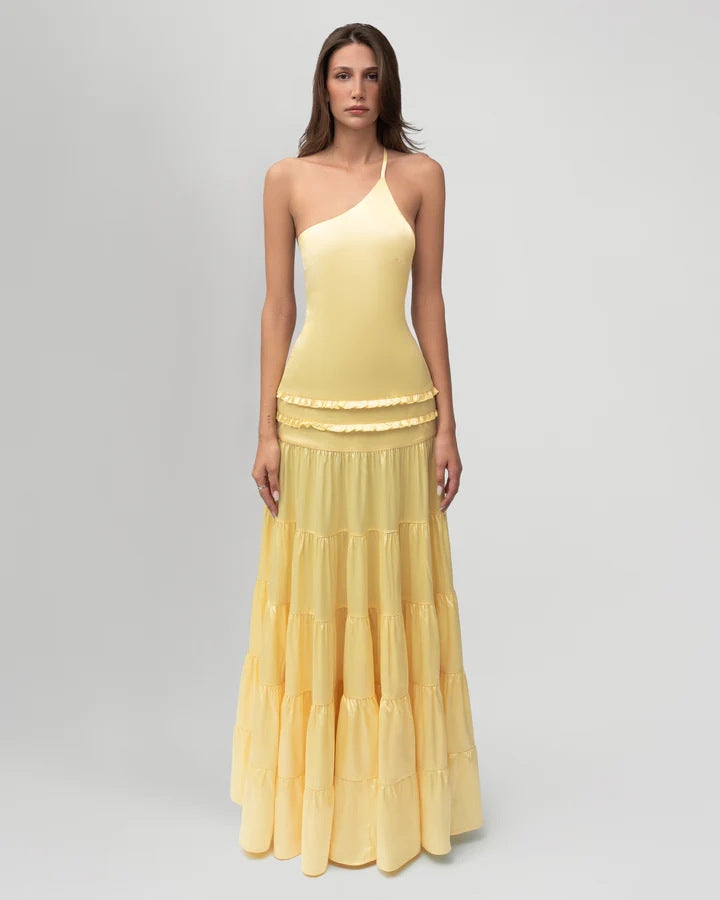 Backless Sleeveless Long Dress | material close up