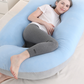 J-shaped pregnant woman pillow support