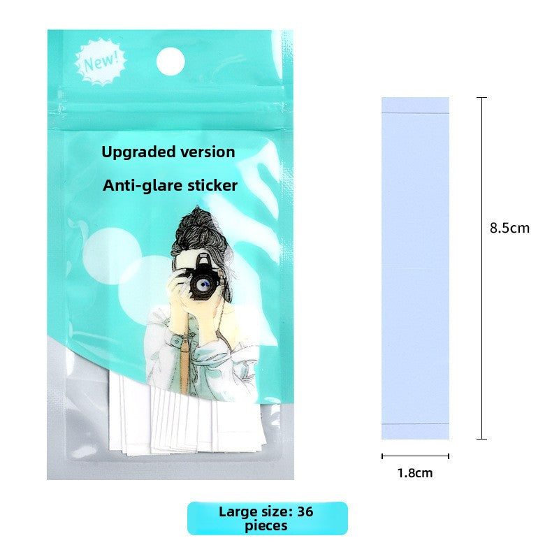 Teal pouch of Large fashion tape strips beside one strip measured at 8.5 by 1.8 cm, 36 pieces