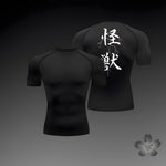 Men's breathable workout t-shirt shown from a training movement angle