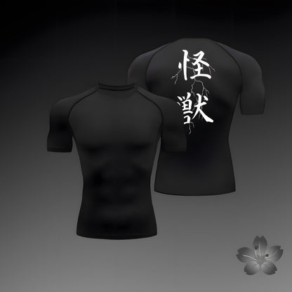 Men's breathable workout t-shirt shown from a training movement angle