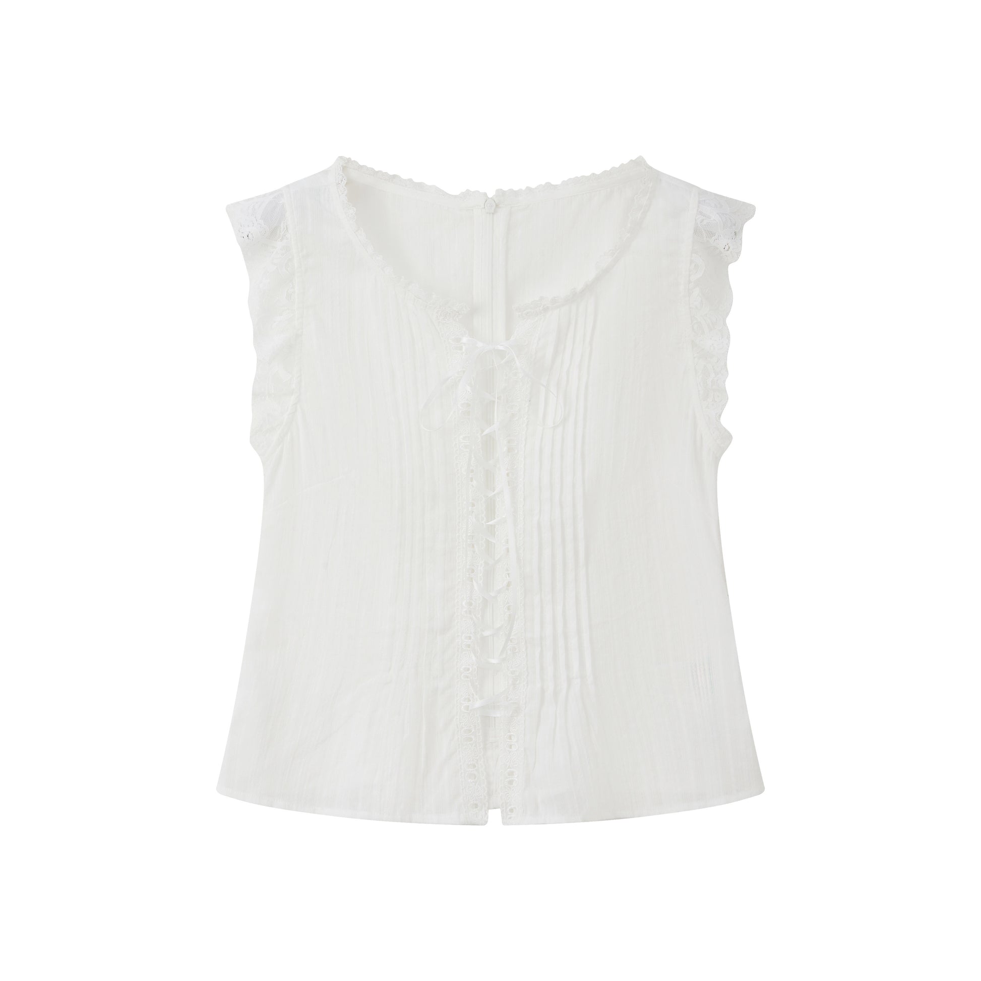 Romantic Lace Trim Flutter Sleeve Blouse | morning natural light styling