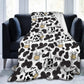 Cow Print Flannel Blanket Soft