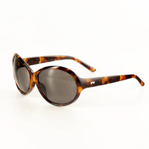 Oval resin frame sunglasses showing dot rivet hinge detail