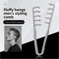 Grey plastic styling comb with hooked lifting teeth for fluffy bangs and root volume