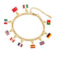 Stainless Steel National Flag Pendant Bracelet