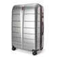 Luggage set rolled along in a travel scene