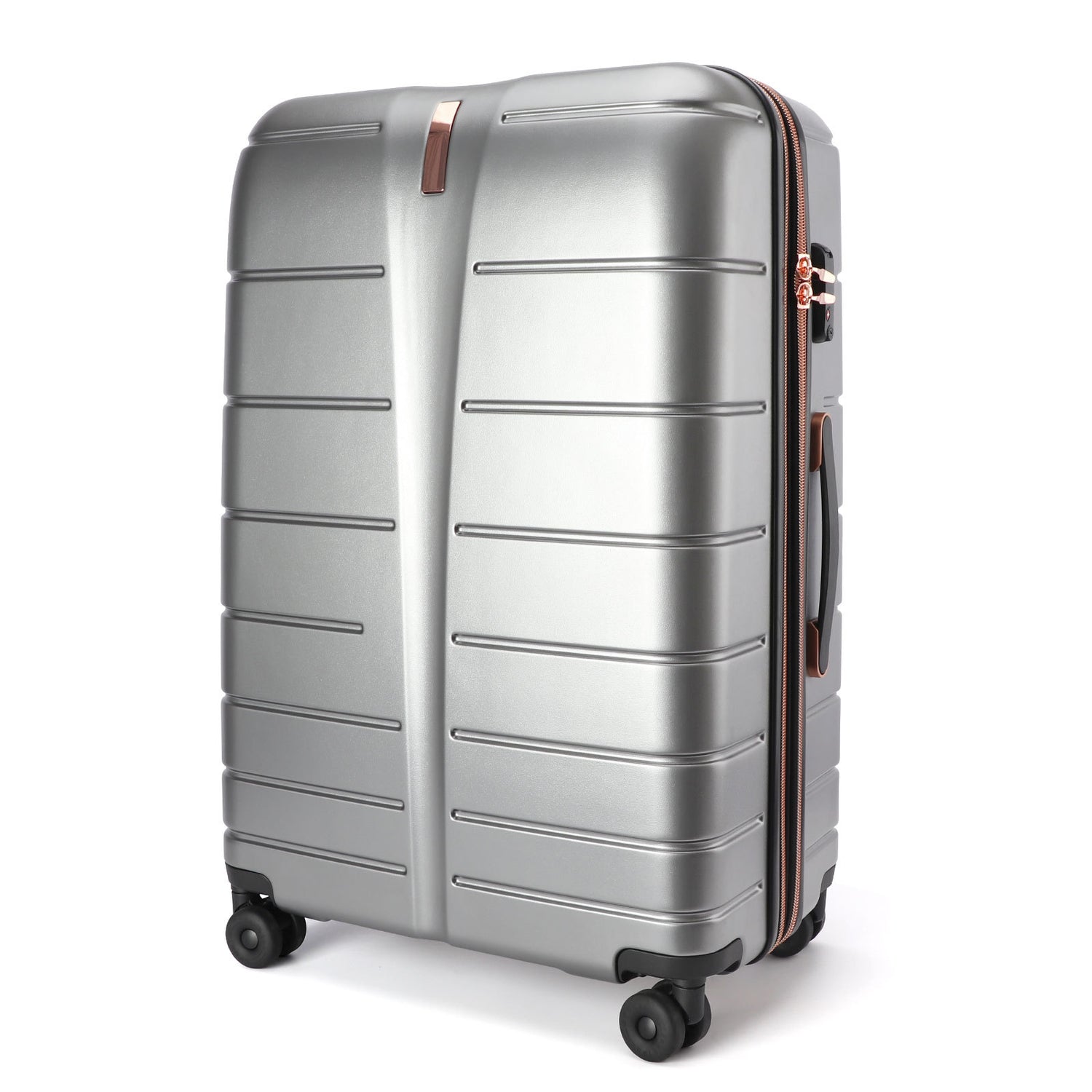 Luggage set rolled along in a travel scene