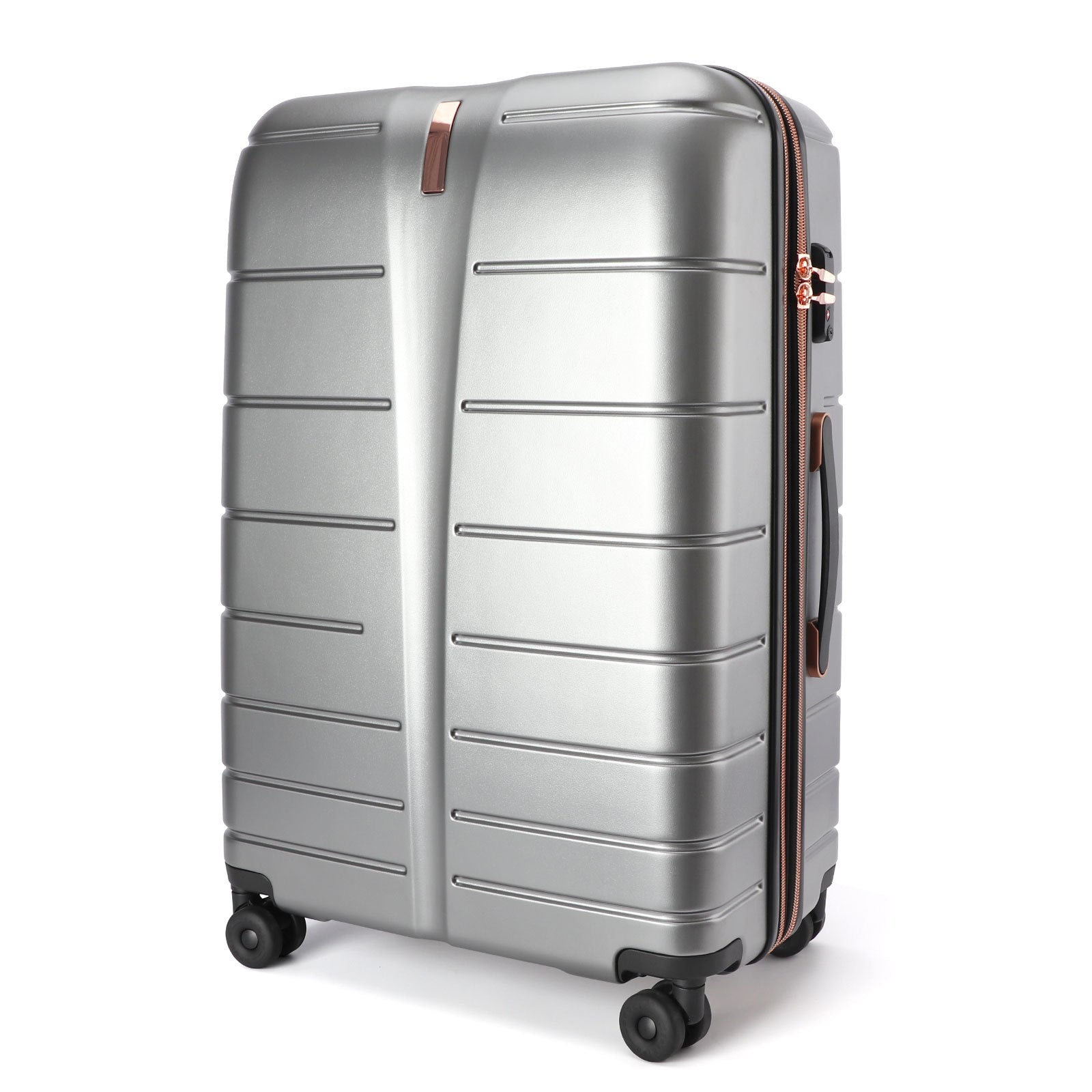 Luggage set rolled along in a travel scene