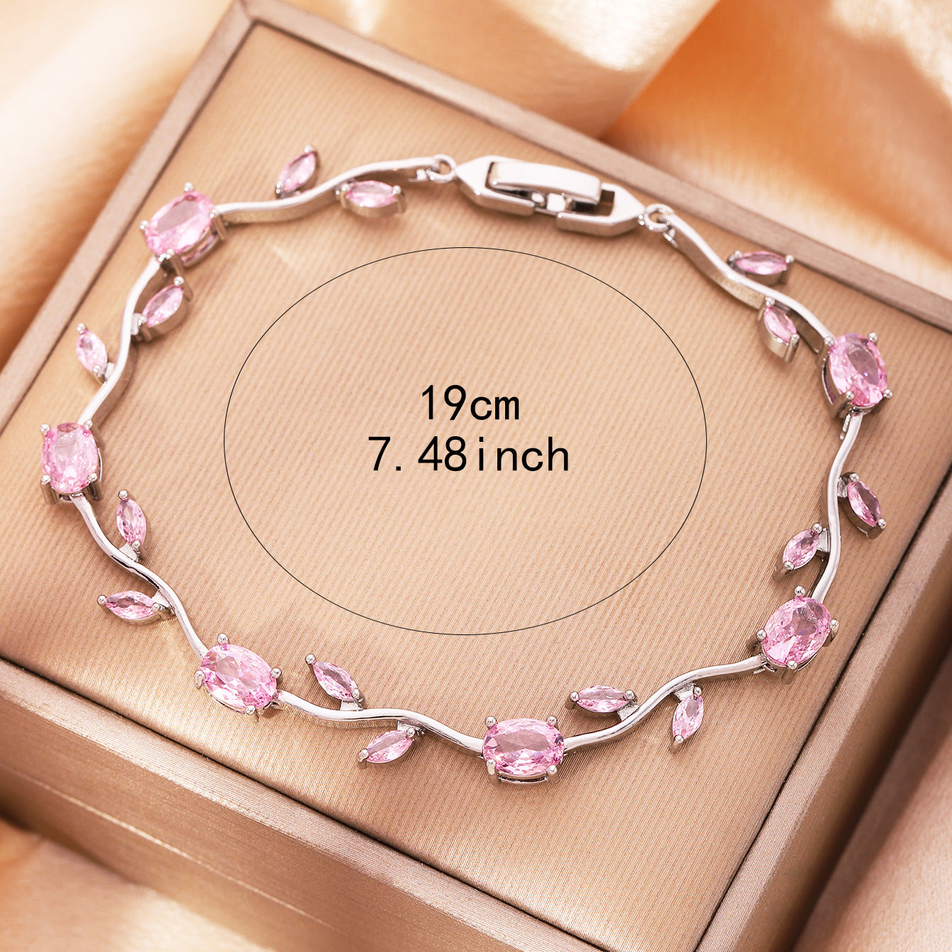 Zircon Gold Plated Leaf Design Bracelet | morning natural light styling