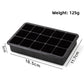 Fifteen cavity cube tray without lid, 18.5 by 11.7 by 3 cm, 125 g, option 15 Cavities Cube Tray, Black