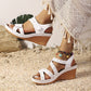 Women's Bohemian-style platform high-heeled cross-lace sandals